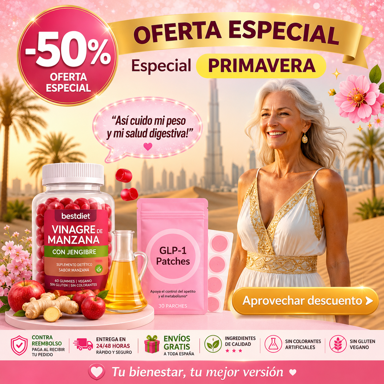 Gummies de Vinagre de Manzana para Digestión y Adelgazamiento – Gomitas Keto Detox 60 Unidades