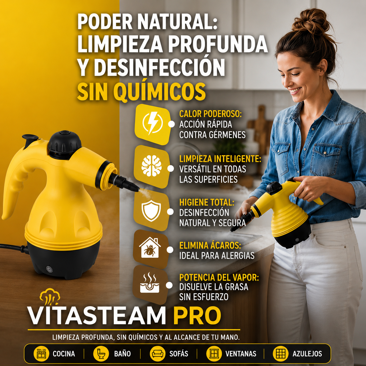 Limpiador de Vapor Multifunción VitaSteam Pro