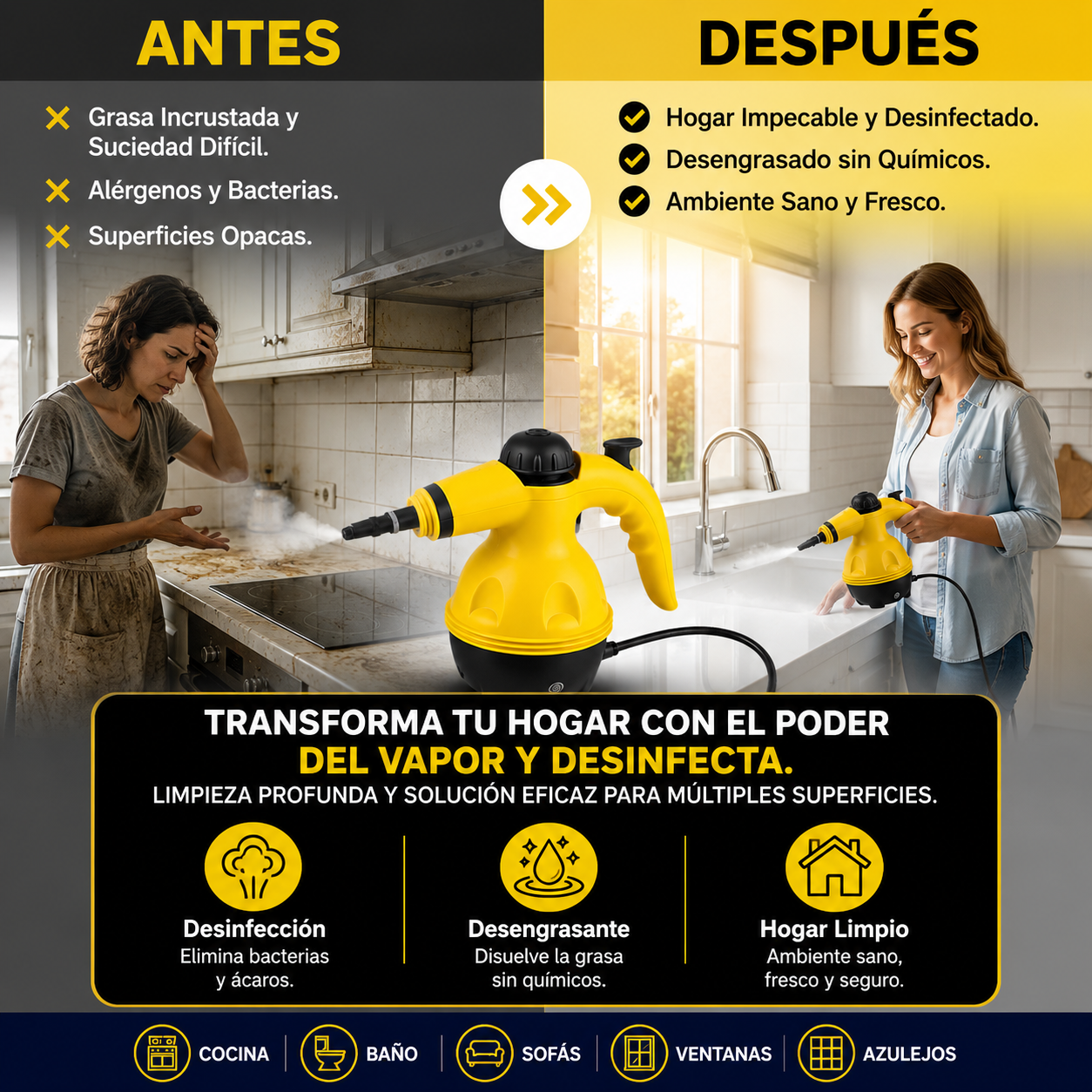 Limpiador de Vapor Multifunción VitaSteam Pro