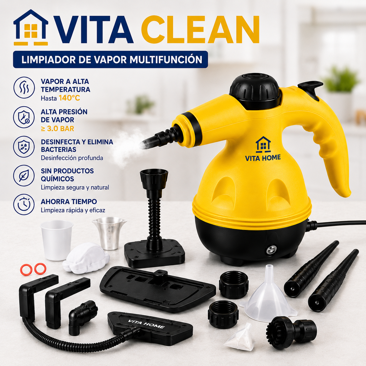 Limpiador de Vapor Multifunción VitaSteam Pro