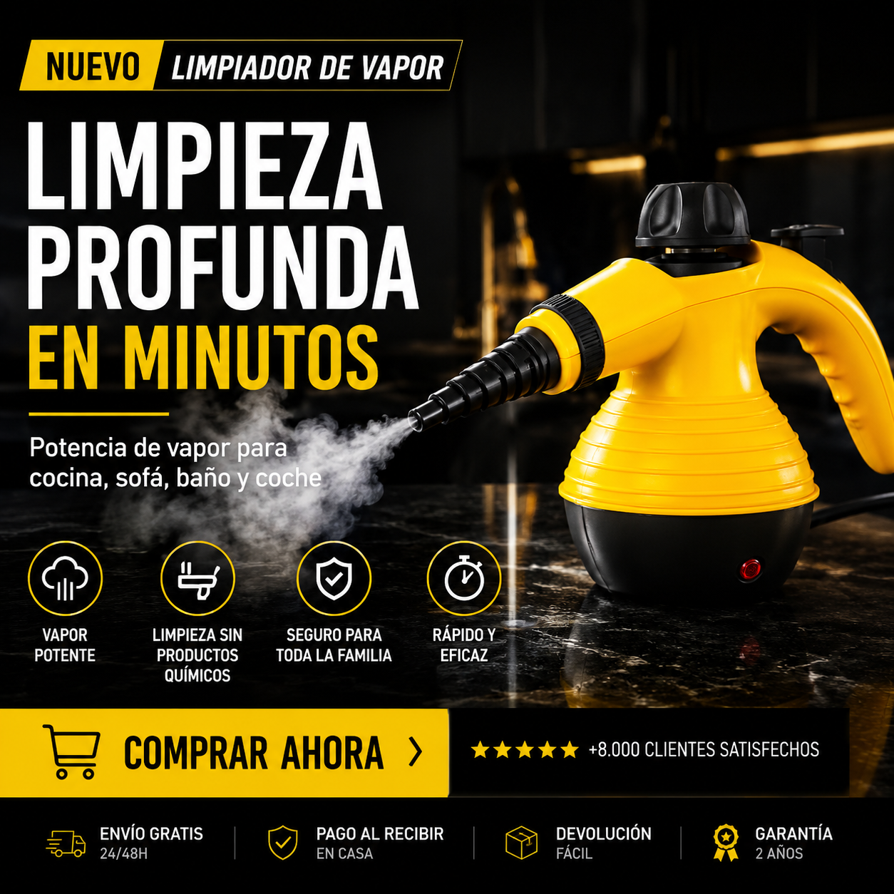 Limpiador de Vapor Multifunción para Hogar