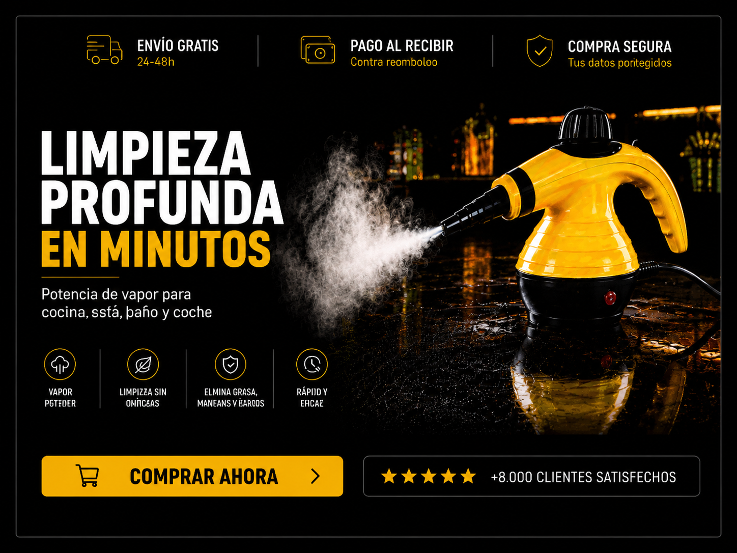 Limpiador de Vapor Multifunción para Hogar