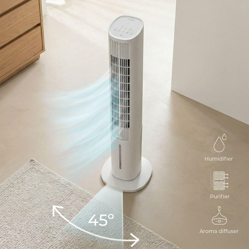 Climatizador Evaporativo Portátil Torre Multifunción con Mando a Distancia Hushly InnovaGoods