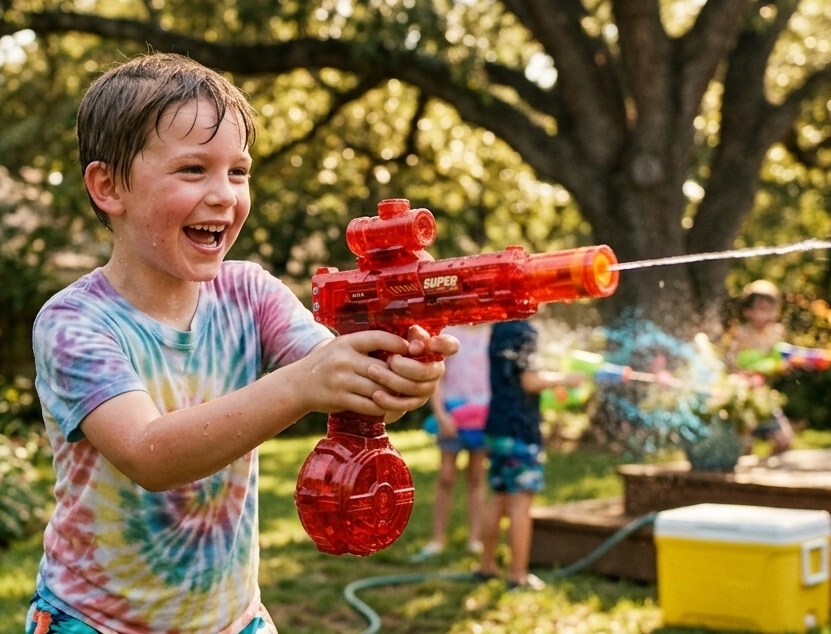 Pistola de agua con batería